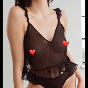 Blush Lingerie “flutter cami” in black mesh